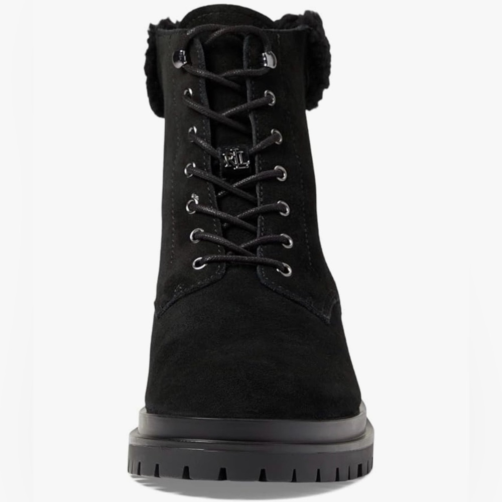 Lauren Ralph Lauren Carlee Bootie Women’s Black Suede Women's Boots Size 7 & 7.5 - Picture 13 of 15